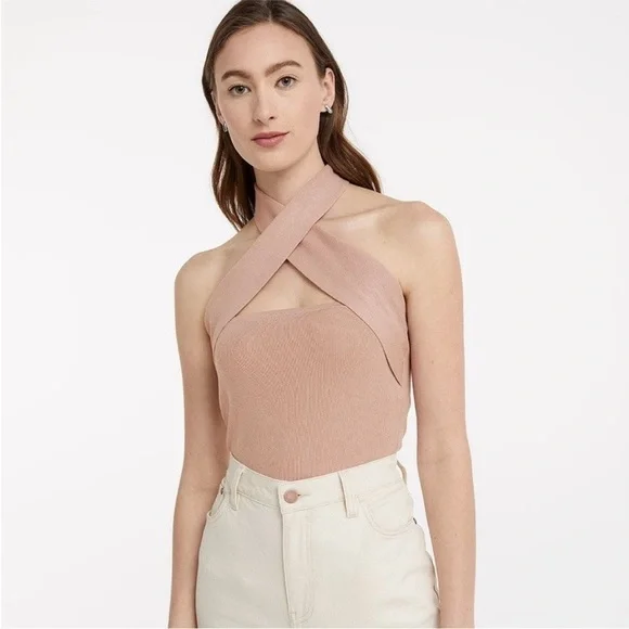 Reitmans Women’s Top 2X Blush Halter Crossover Neckline - Picture 2 of 10